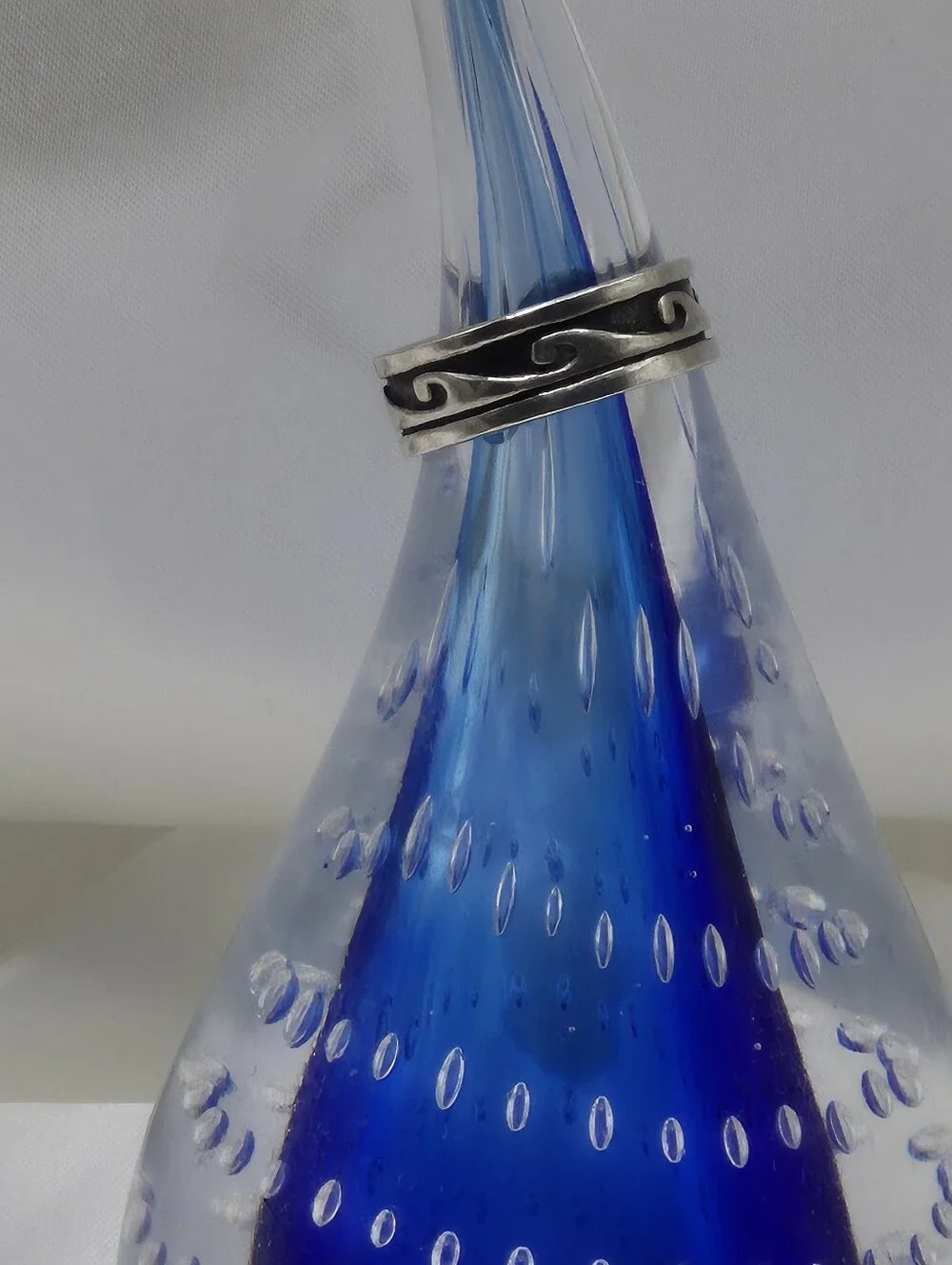 Sterling Silver Men's Women's Wave Pattern Marked 925 103 Band Size 10